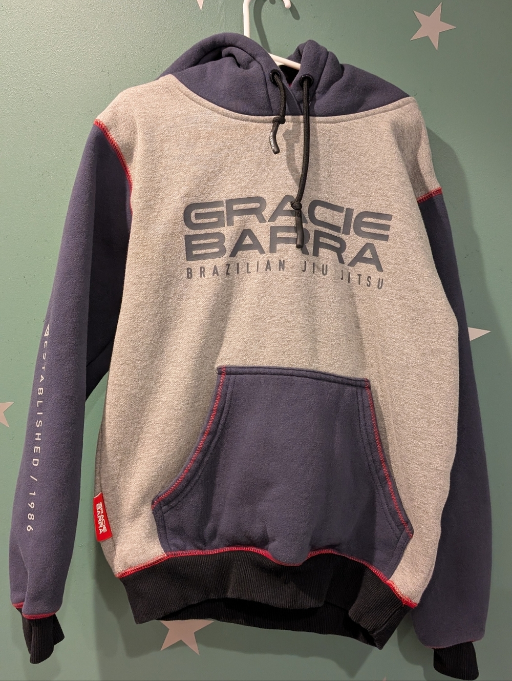 Gracie Barra Jiu-Jitsu - Colorblock Youth Hoodie - Grey/Black